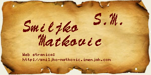 Smiljko Matković vizit kartica